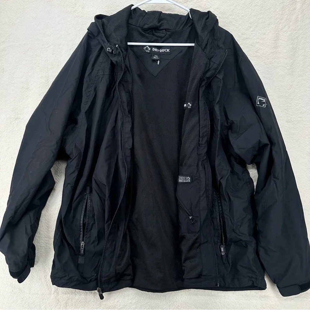 Dri Duck Black Hooded Outdoor Utility Acceleration Mens Jacket Plus Size - Picture 2 of 8